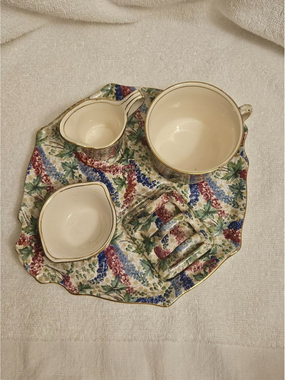 VTG Royal Winton Grimwades Delphinium Chintz Breakfast Set Tray England